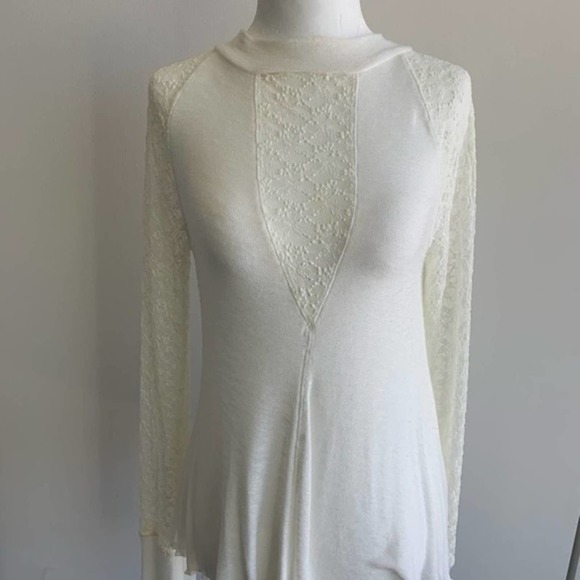 Fp Cream boho Lace top size small - Picture 1 of 7